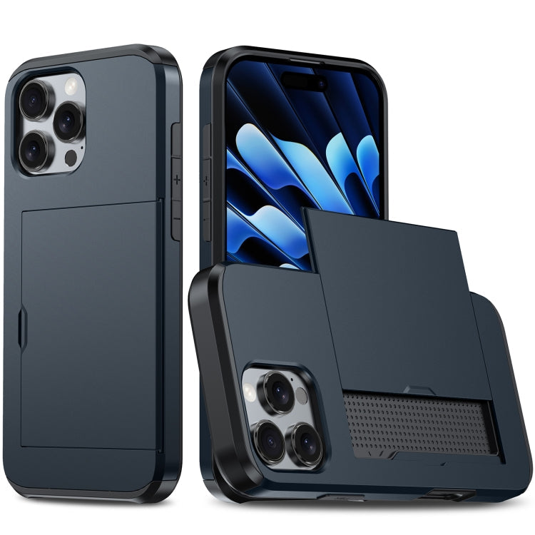 Shockproof Armor Phone Case with Card Slot, For iPhone 16 Pro, For iPhone 16 Plus
