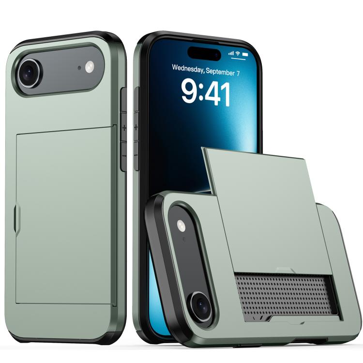 Shockproof Armor Phone Case with Card Slot, For iPhone 16 Pro, For iPhone 16 Plus