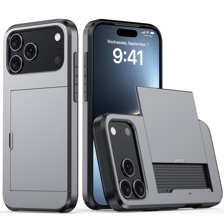 Shockproof Armor Phone Case with Card Slot, For iPhone 17 Pro, For iPhone 17