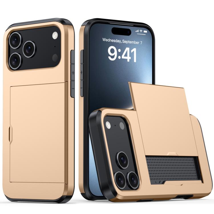 Shockproof Armor Phone Case with Card Slot, For iPhone 17 Pro, For iPhone 17