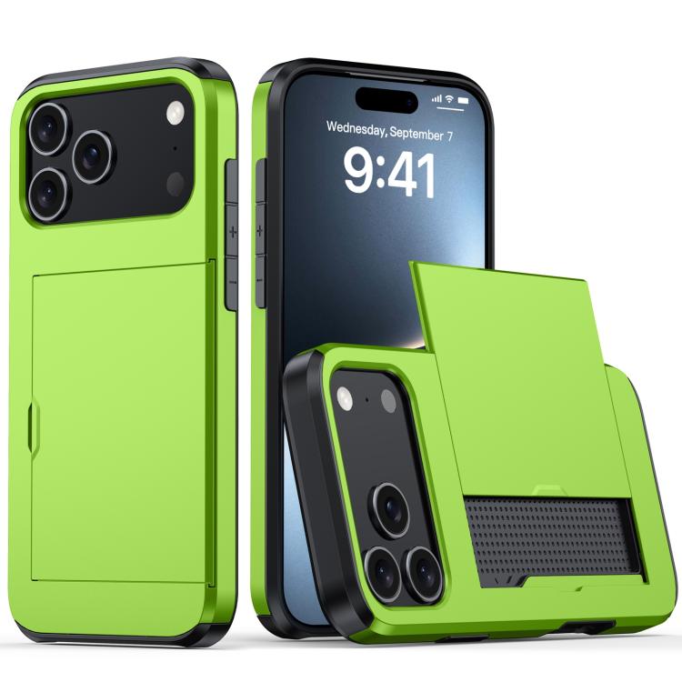 Shockproof Armor Phone Case with Card Slot, For iPhone 17 Pro, For iPhone 17