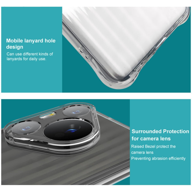 For Honor 200 IMAK Corrugated Texture Airbag TPU Phone Case(Transparent Black)