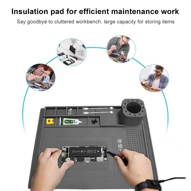BEST S-190 High-temperature Resistant Silicone Pad Workbench Pad(Grey)