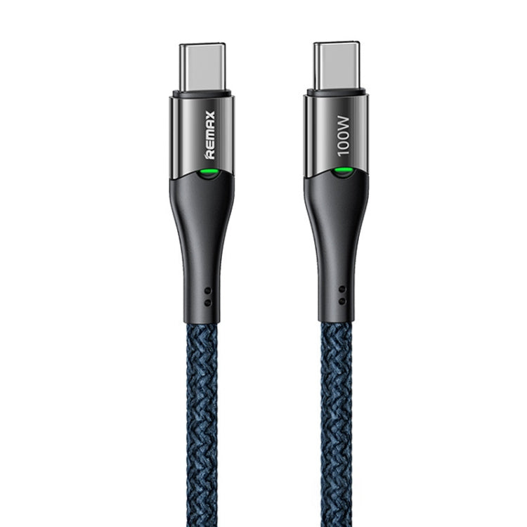 REMAX RC-C115 1.2m 100W Type-C to Type-C Smart Power-off Fast Charging Data Cable(Dark Blue)