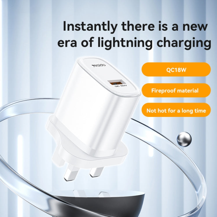 Yesido YC85 PD 18W USB Fast Charger, Specification:UK Plug(White)