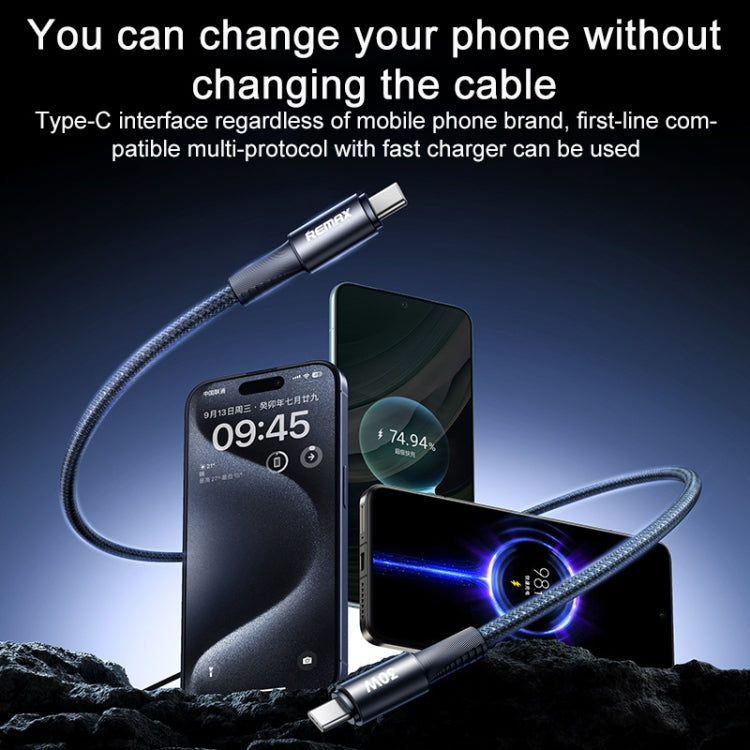 REMAX RC-C099 1.2m 66W USB to Type-C Fast Charging Braided Data Cable(White)