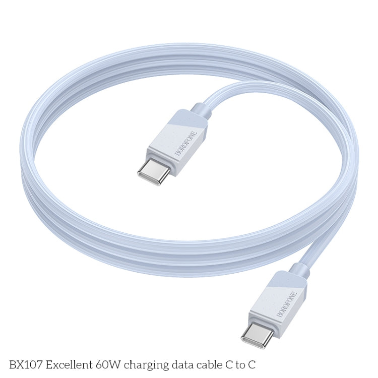 Borofone BX107 60W USB-C / Type-C to USB-C / Type-C Fast Charge Data Cable, Length:1m(Blue)