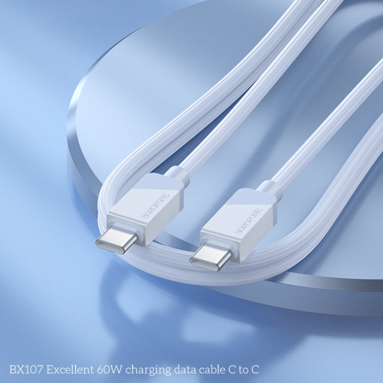 Borofone BX107 60W USB-C / Type-C to USB-C / Type-C Fast Charge Data Cable, Length:1m(Blue)