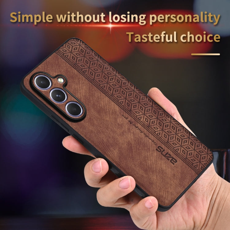 For Samsung Galaxy S25+ 5G AZNS 3D Embossed Skin Feel Phone Case(Brown)