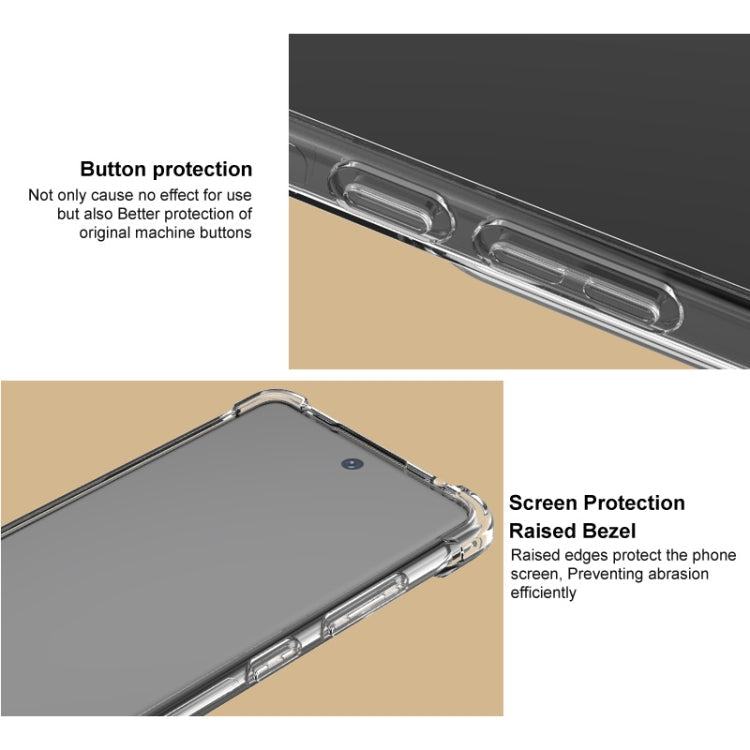 For iPhone 16 Pro Max imak Shockproof Airbag TPU Phone Case(Transparent Black)