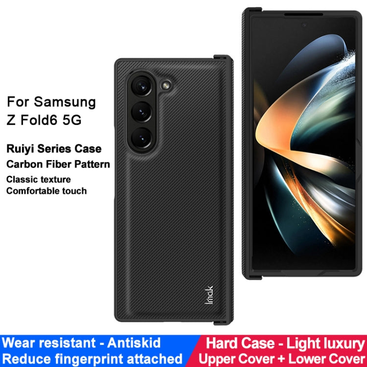 For Samsung Galaxy Z Fold6 imak Ruiyi Series Carbon Fiber PU + PC Phone Case