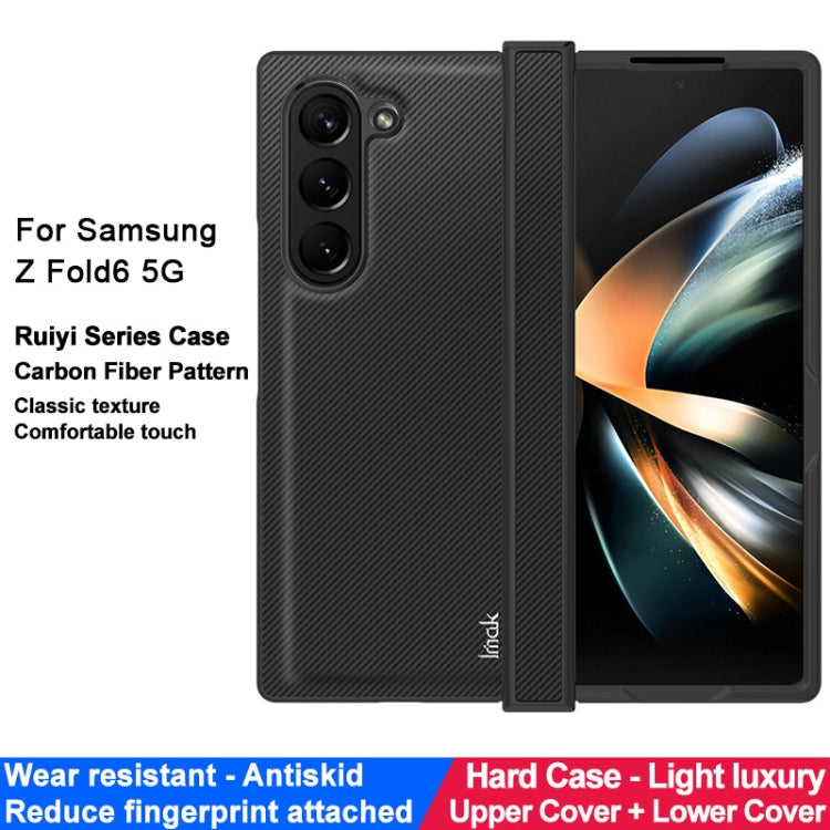 For Samsung Galaxy Z Fold6 imak Ruiyi Series Carbon Fiber PU + PC Phone Case