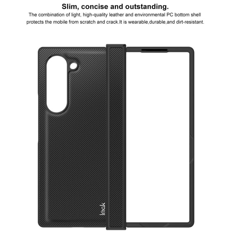 For Samsung Galaxy Z Fold6 imak Ruiyi Series Carbon Fiber PU + PC Phone Case