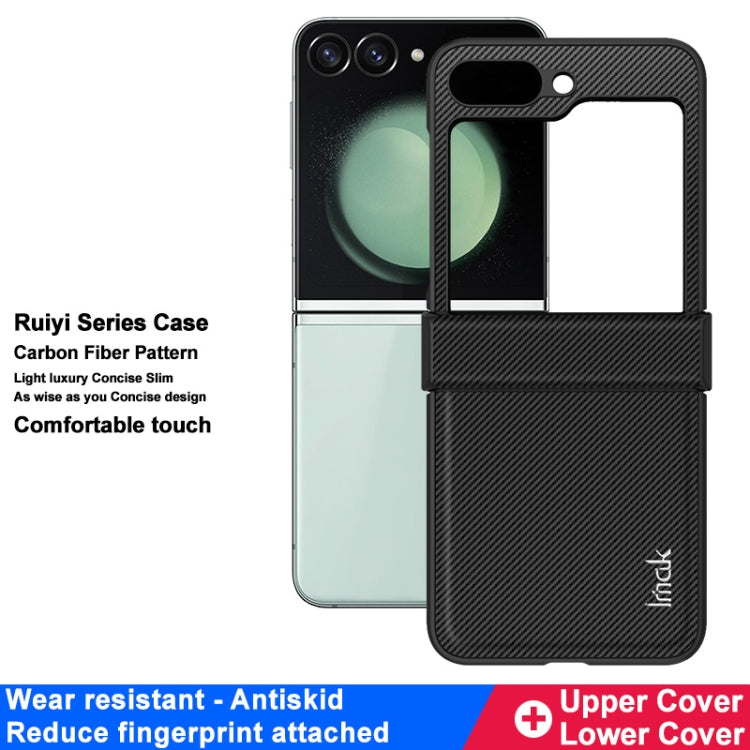 For Samsung Galaxy Z Flip6 / Flip7 FE imak Ruiyi Series Carbon Fiber PU + PC Phone Case