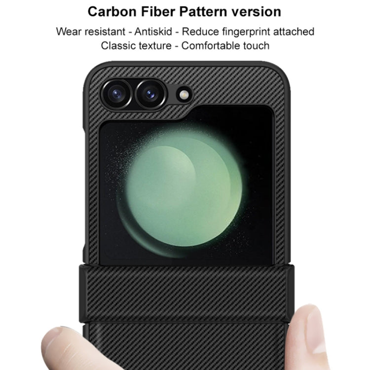 For Samsung Galaxy Z Flip6 / Flip7 FE imak Ruiyi Series Carbon Fiber PU + PC Phone Case