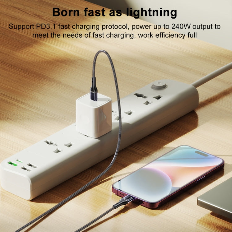 Yesido CA166 PD 240W USB-C / Type-C to USB-C / Type-C Super Fast Charging Data Cable, Length:1.2m(Black)