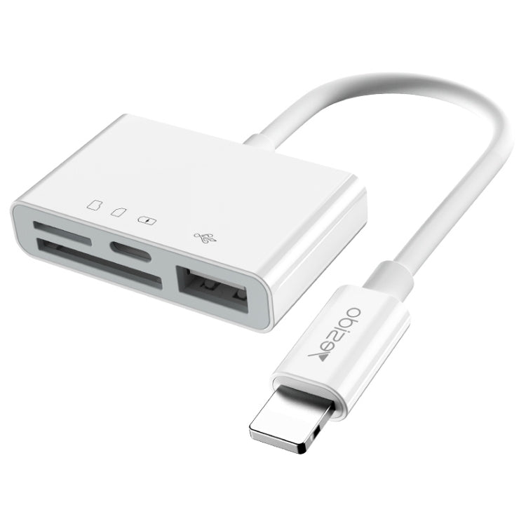 Yesido GS12 8 Pin to TF Card / SD Card / USB / 8 Pin 4 in 1 OTG Converter(White)