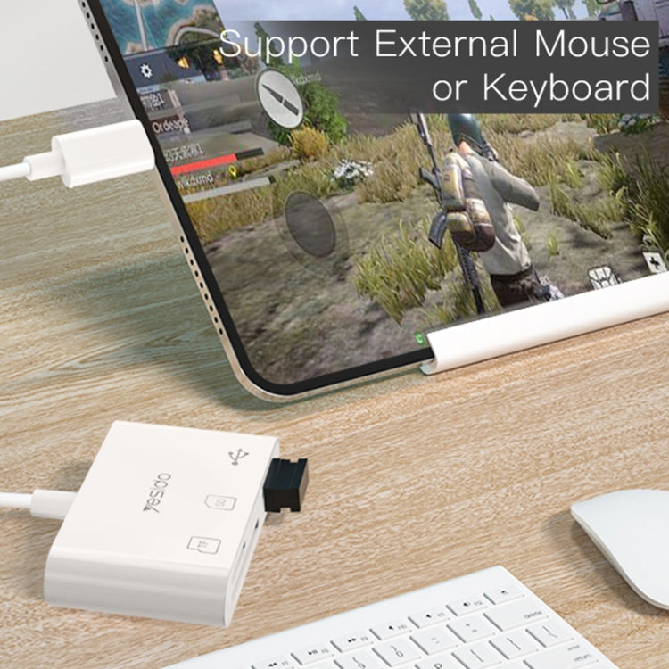 Yesido GS16 USB-C / Type-C to USB 3.0 / TF / SD Card OTG Adapter(White)