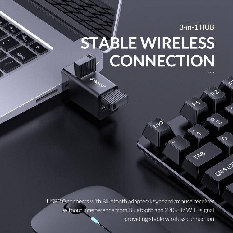 ORICO MINI-U32L 3 in 1 USB Aluminum Alloy Mini HUB Adapter(Gray)
