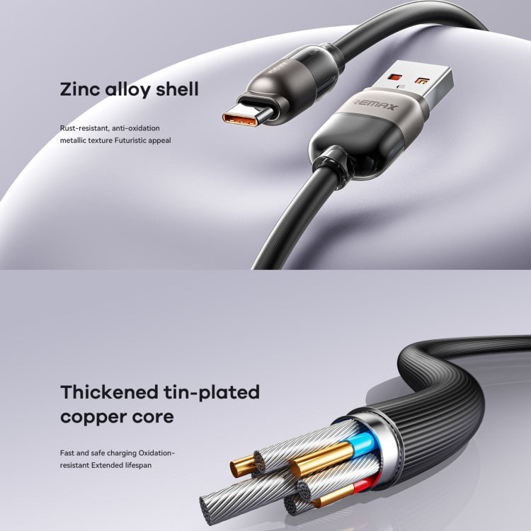 REMAX RC-C038 Capsule 1.2m 66W USB to Type-C PVC Fast Charging Cable(White)