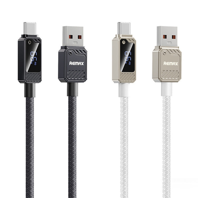 REMAX RC-C070 1.2m 66W USB to Type-C Digital Display Braided Fast Charging Cable(White)