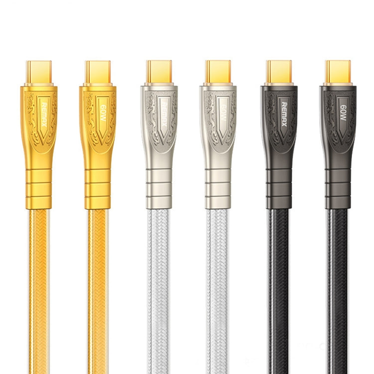 REMAX RC-C166 Prime 1.2m 60W Type-C to Type-C Braided Fast Charging Cable(Gold)