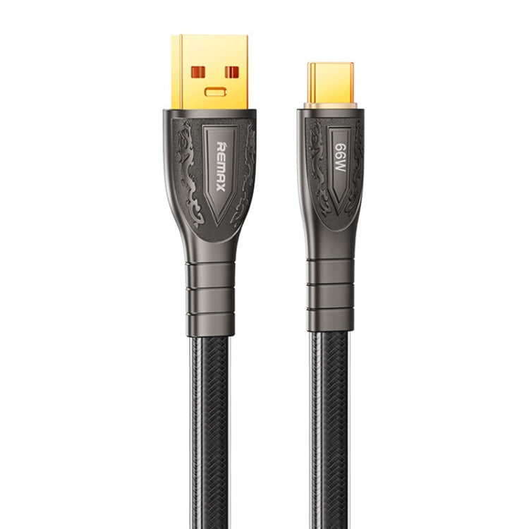 REMAX RC-C167 Prime 1.2m 66W USB to Type-C Braided Fast Charging Cable(Black)