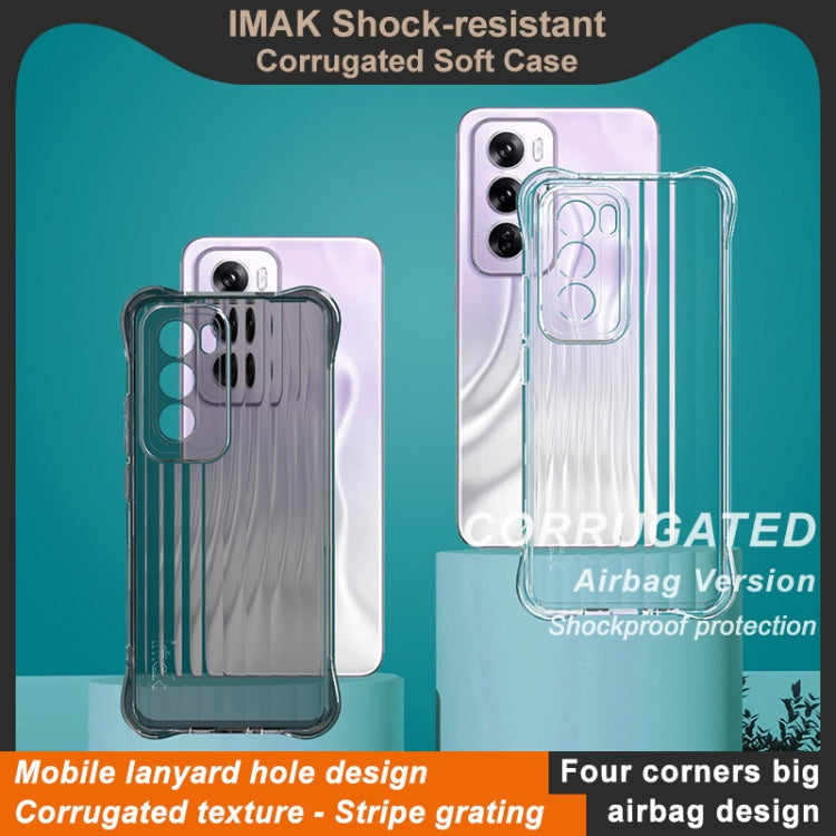 For OPPO Reno12 Pro Global IMAK Corrugated Texture Airbag TPU Phone Case(Transparent Black)
