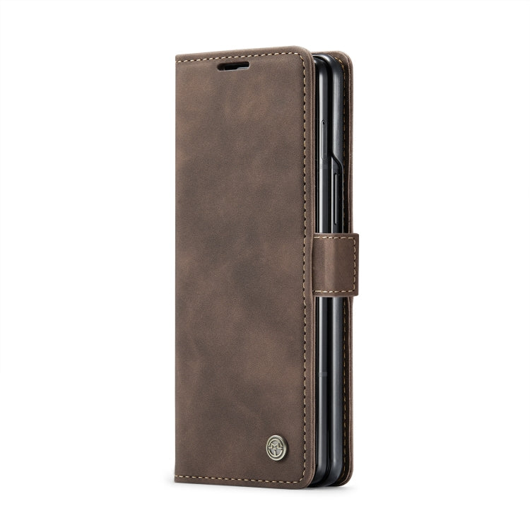 For Samsung Galaxy Z Fold6 5G CaseMe 013 Multifunctional Horizontal Flip Leather Phone Case(Coffee)