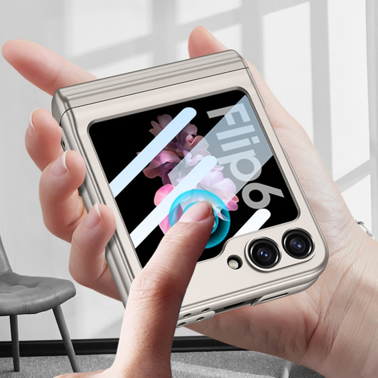 For Samsung Galaxy Z Flip6 / Flip7 FE GKK Integrated Magnetic Full Coverage Flip Phone Case with Pen Box+Pen(Silver)