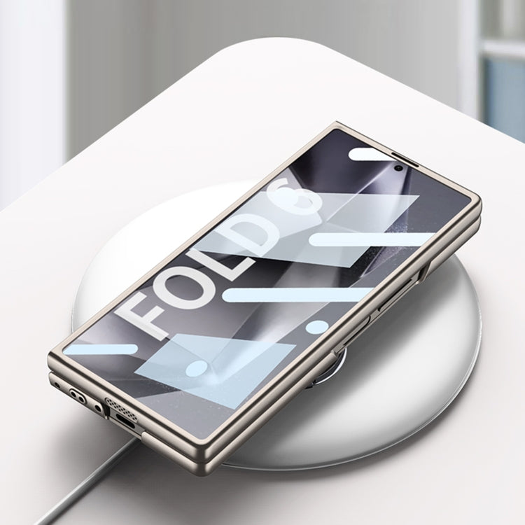 For Samsung Galaxy Z Fold6 GKK Integrated Big Hole Side Wrist Strap Ring Phone Case(Titanium Gray)