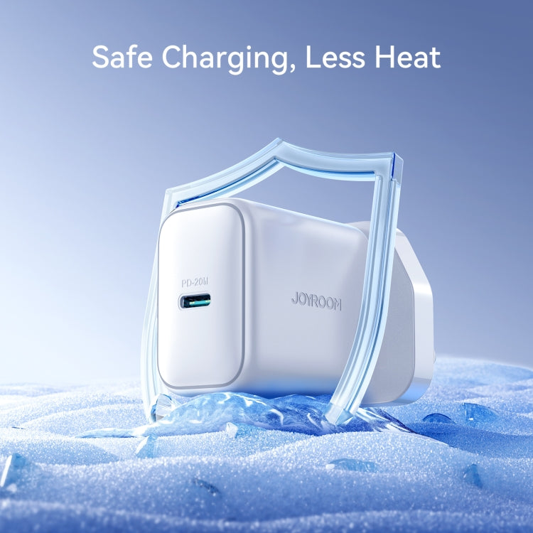 JOYROOM JR-TCF20 PD20W Type-C Port Charger Kit with Type-C to Type-C Cable, Plug:UK Plug(White)