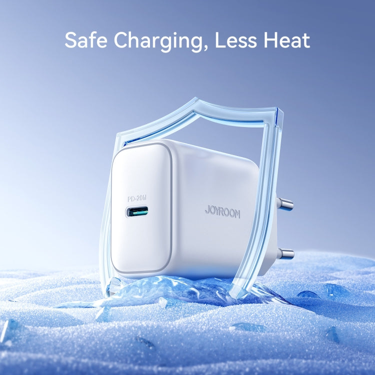 JOYROOM JR-TCF20 PD20W Type-C Port Charger Kit with Type-C to 8 Pin Cable, Plug:EU Plug(White)