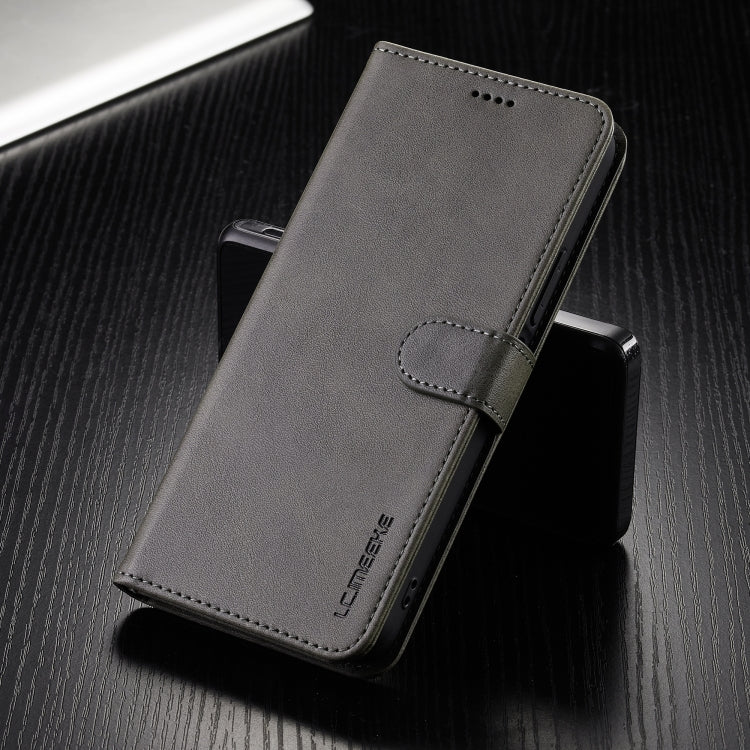 For Redmi 13 4G LC.IMEEKE Calf Texture Leather Phone Case(Grey)