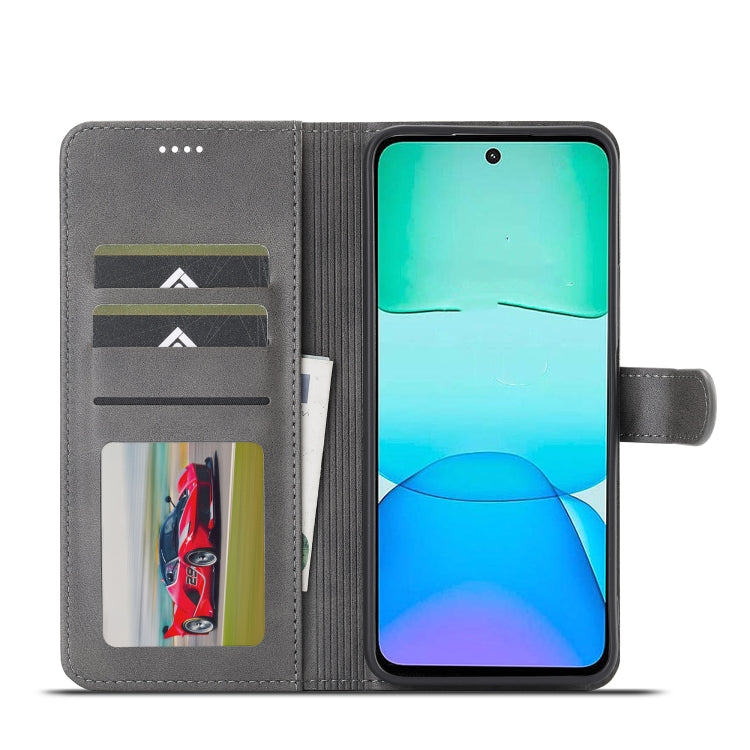 For Redmi 13 4G LC.IMEEKE Calf Texture Leather Phone Case(Grey)