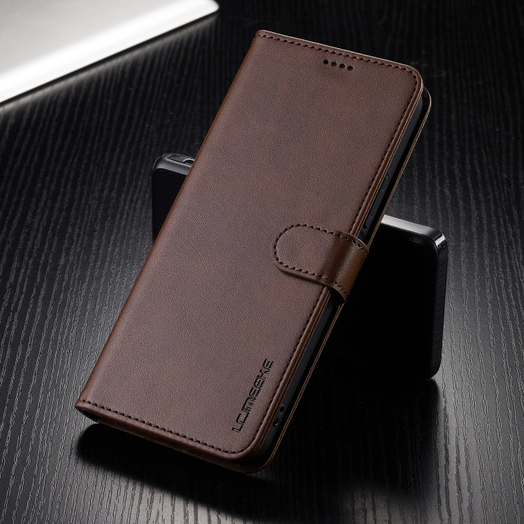 For Redmi 13 4G LC.IMEEKE Calf Texture Leather Phone Case(Coffee)