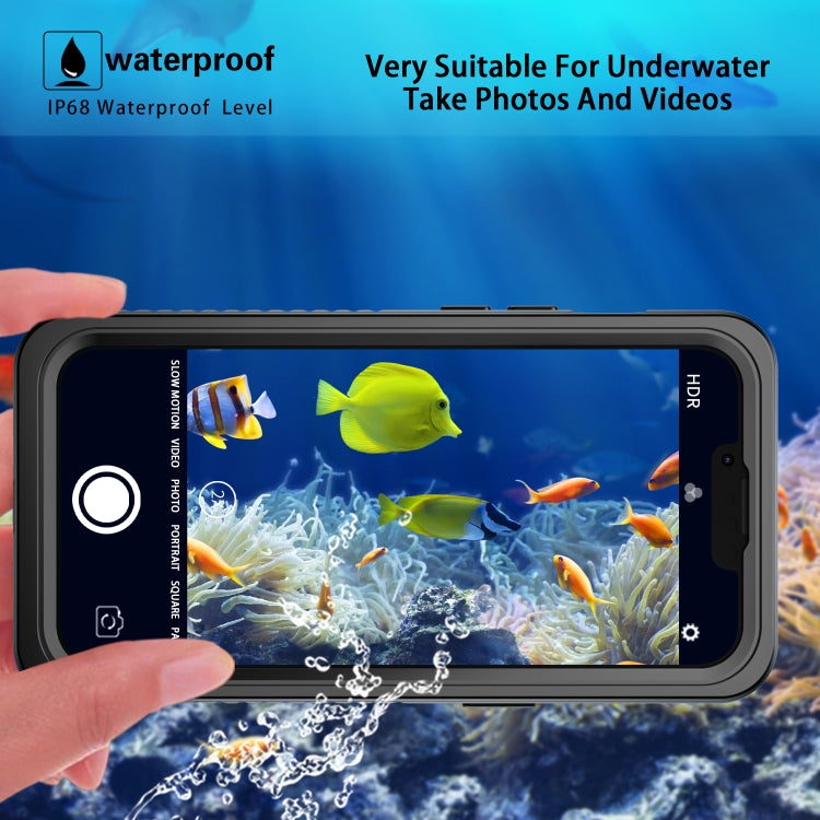 For iPhone 13 Pro RedPepper Shockproof IP68 Waterproof PC + TPU Protective Case(Black)