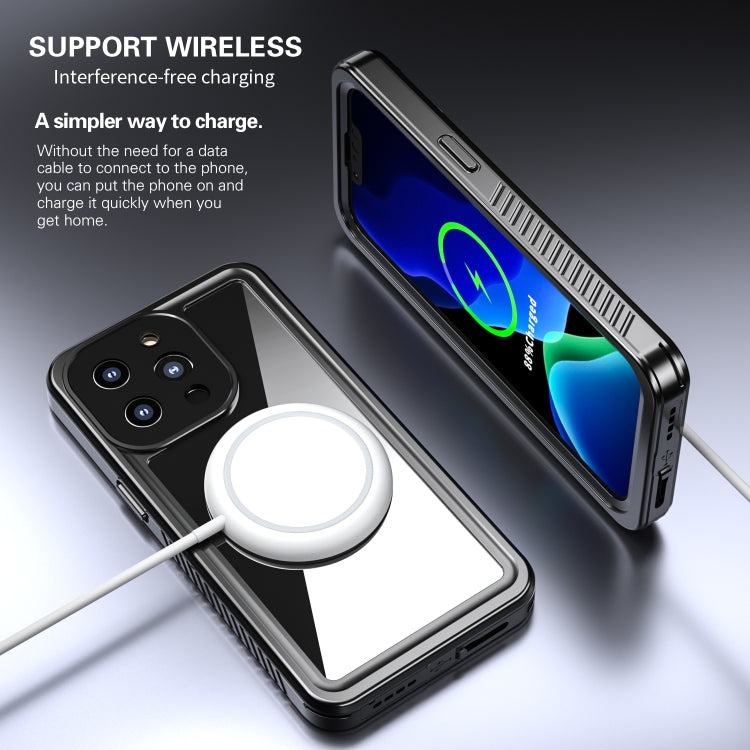 For iPhone 13 Pro RedPepper Shockproof IP68 Waterproof PC + TPU Protective Case(Black)