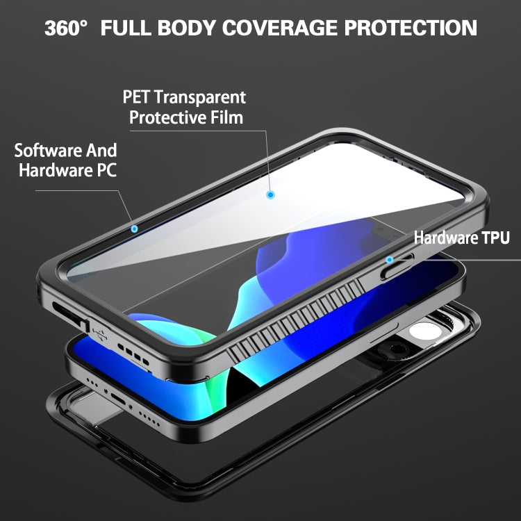 For iPhone 13 Pro RedPepper Shockproof IP68 Waterproof PC + TPU Protective Case(Black)