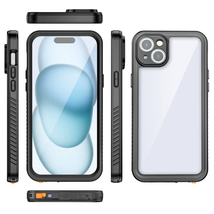 For iPhone 15 Plus RedPepper Shockproof IP68 Waterproof PC + TPU Protective Case(Black)
