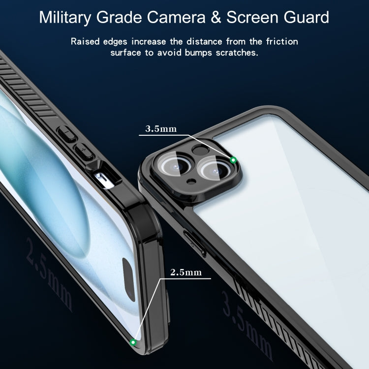 For iPhone 15 Plus RedPepper Shockproof IP68 Waterproof PC + TPU Protective Case(Black)
