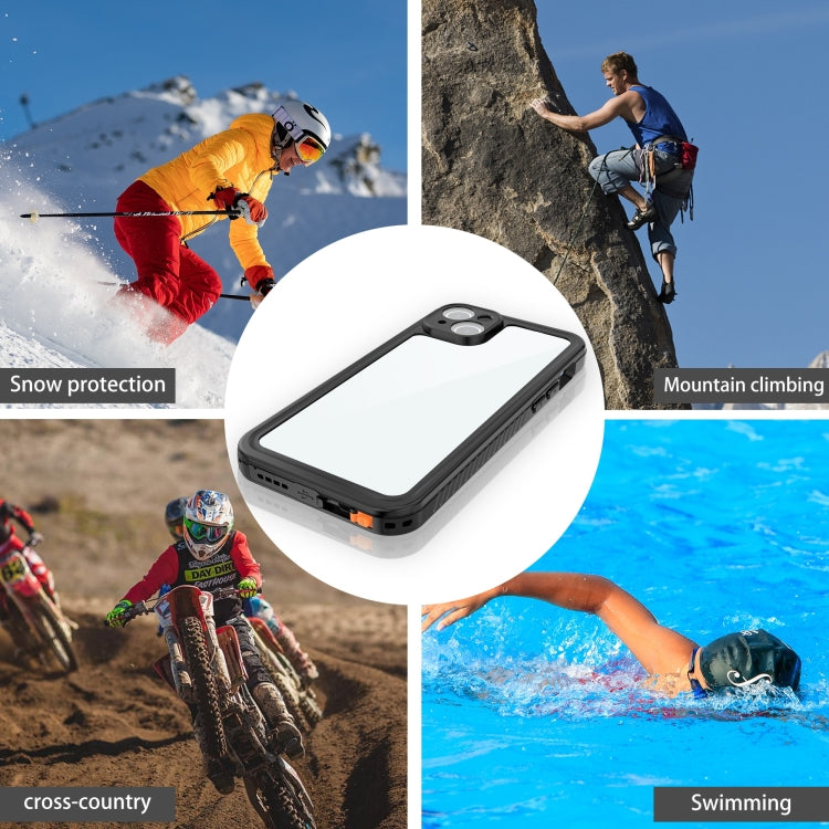 For iPhone 15 Plus RedPepper Shockproof IP68 Waterproof PC + TPU Protective Case(Black)