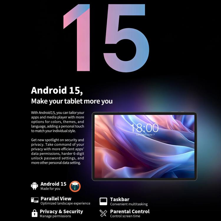 Teclast T65 Max Tablet PC 13 inch, 8GB+256GB,  Android 15 MediaTek Helio G99 Octa Core, 4G LTE Dual SIM