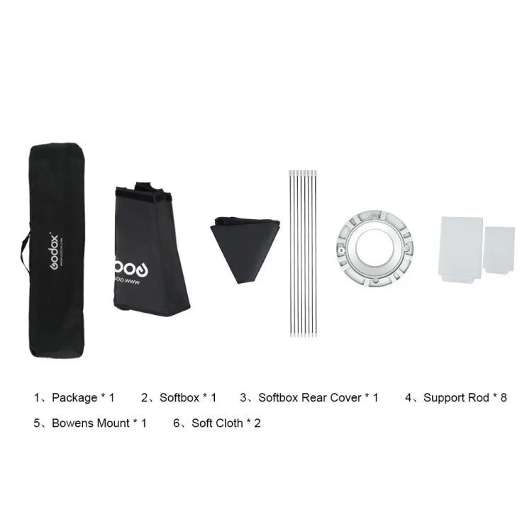 Godox Octagon Softbox Flash Speedlite Studio Photo Light Soft Box with Bowens Mount, Size:120cm