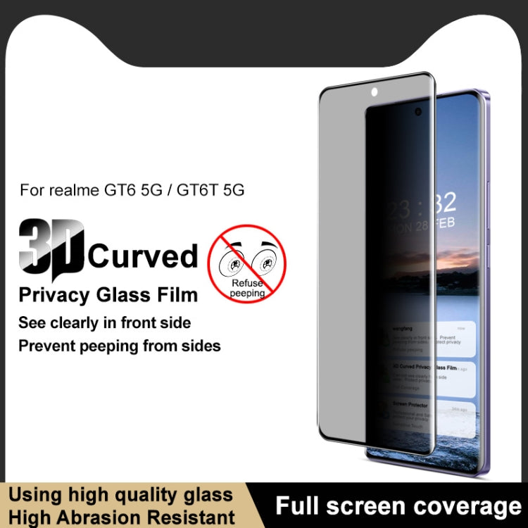 For Realme GT Neo6 SE 5G imak 3D Curved HD Full Screen Anti-spy Tempered Glass Protective Film
