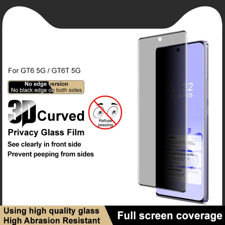 For Realme GT Neo6 5G imak No Edge Version 3D Curved Privacy Full Screen Tempered Glass Film