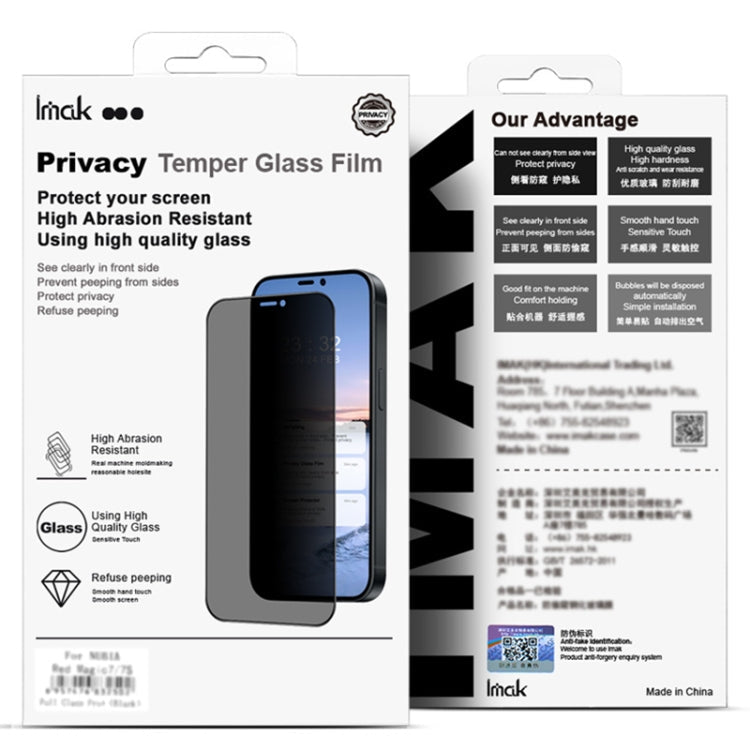 For Realme GT 6T 5G Global imak No Edge Version 3D Curved Privacy Full Screen Tempered Glass Film