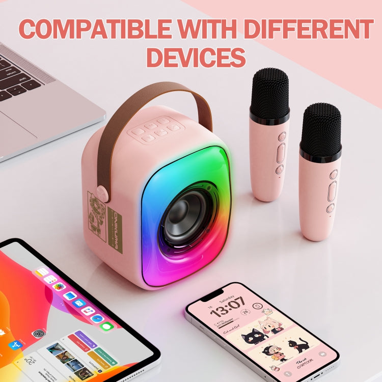 ONIKUMA L7 5W Karaoke Bluetooth Speaker with 2 Microphones(Pink)