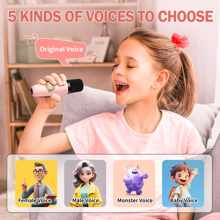 ONIKUMA L7 5W Karaoke Bluetooth Speaker with 2 Microphones(Pink)