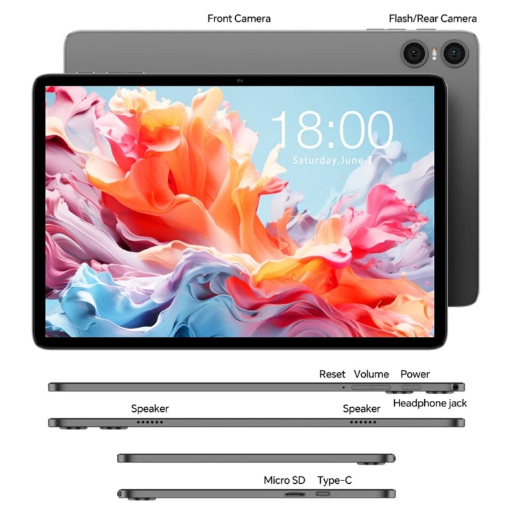 Teclast P30T Tablet PC with Leather Case & Keyboard 10.1 inch WiFi6, 4GB+128GB,  Android 15 Unisoc T606 Octa-core
